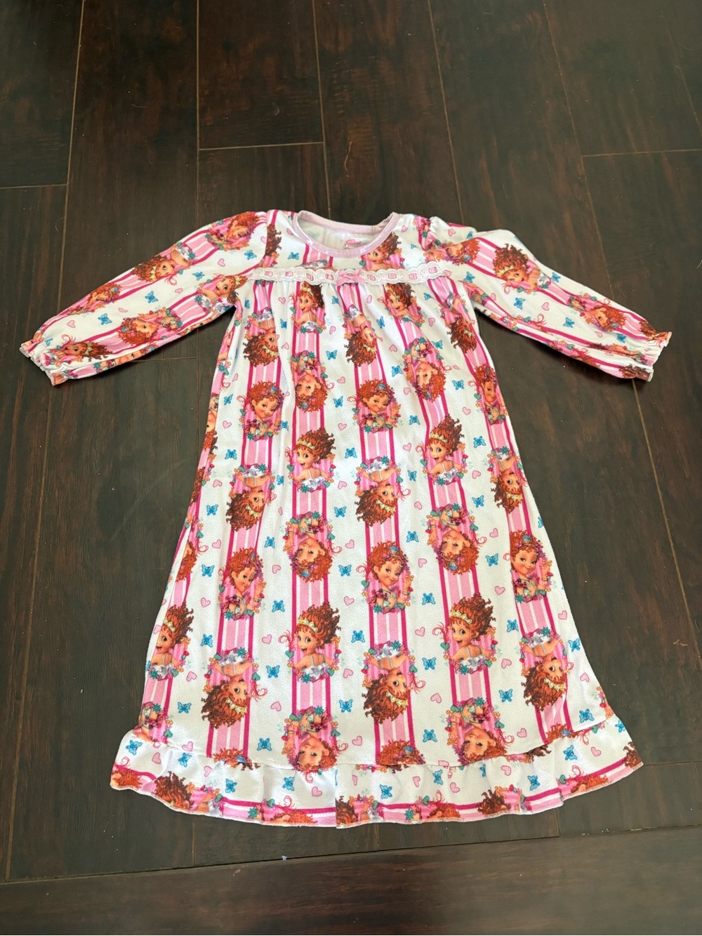 Disney Junior Fancy Nancy Girls 3T Long Sleeve Nightgown Pink Ruffle